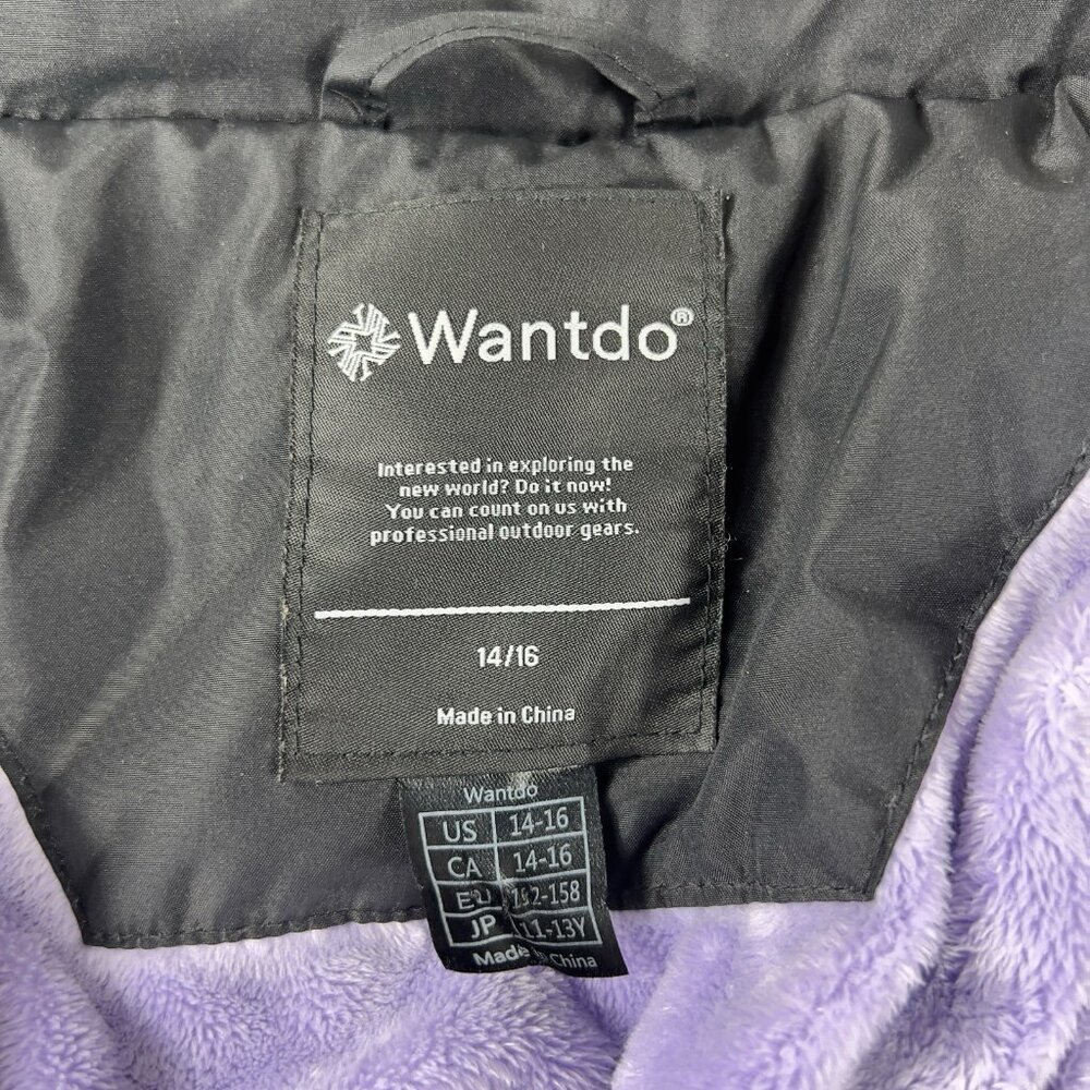 Wantdo Lined Puffer Jacket Black Girls Size 14-16 - Picture 3 of 8
